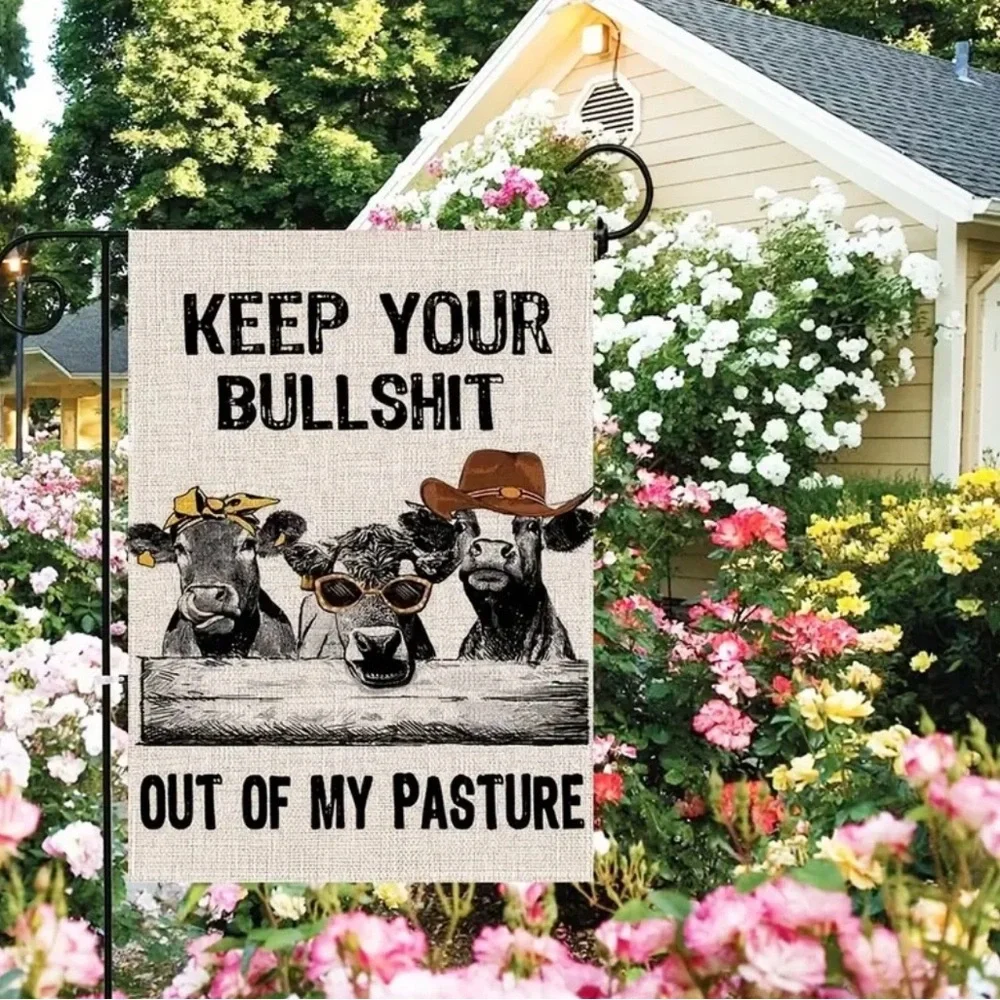 Flag Humorous Farmhouse Decor Sign, NEW